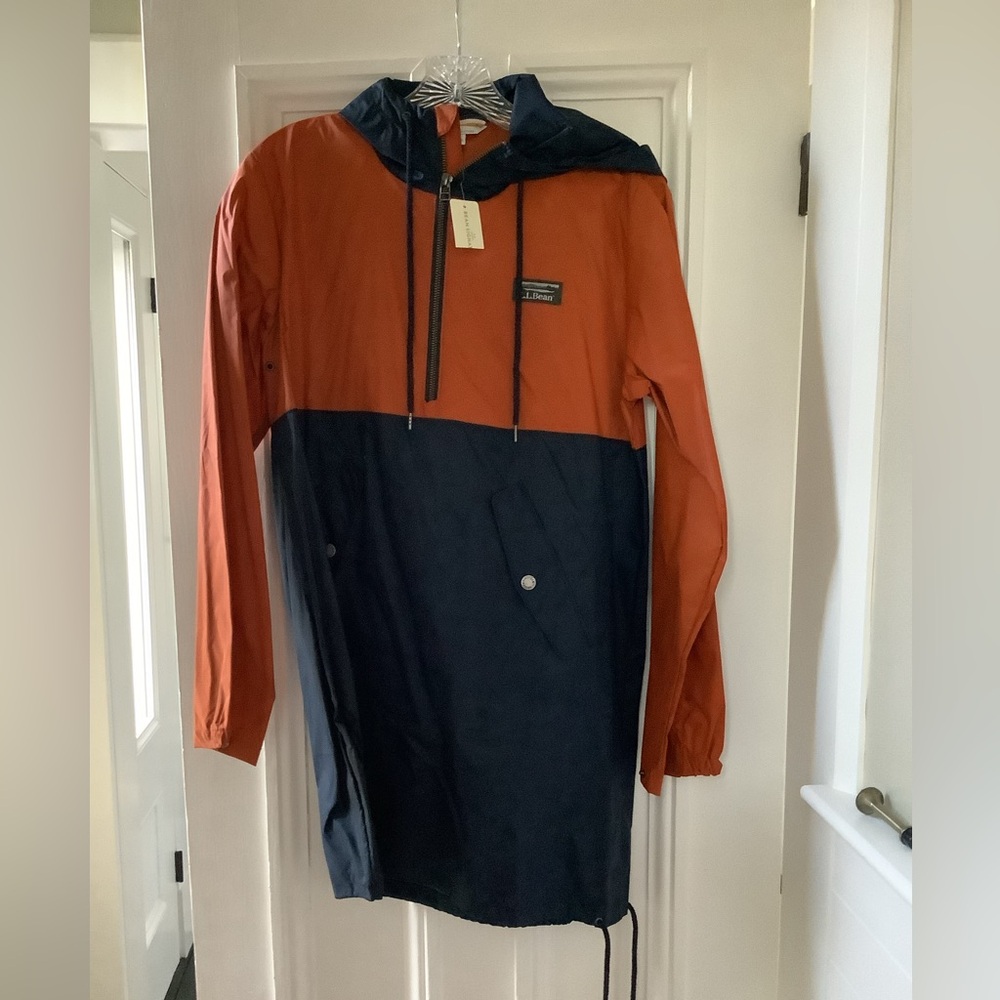 NWT LL Bean Signature Retro Hooded Long Windbreaker MisR Sz XS